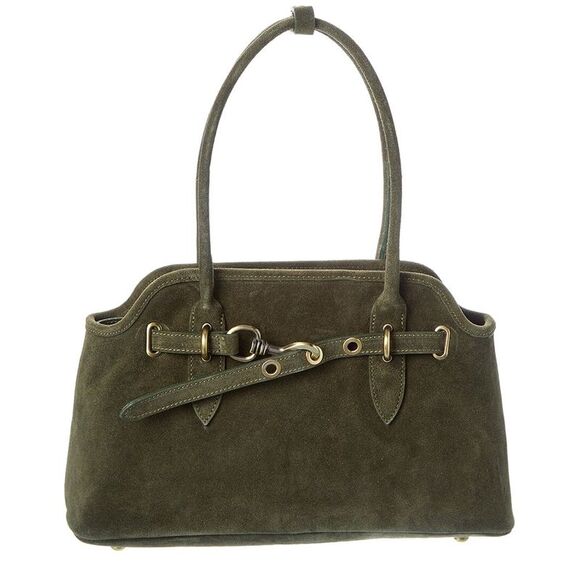 Persaman New York Shoulder Suede Bag, Green
